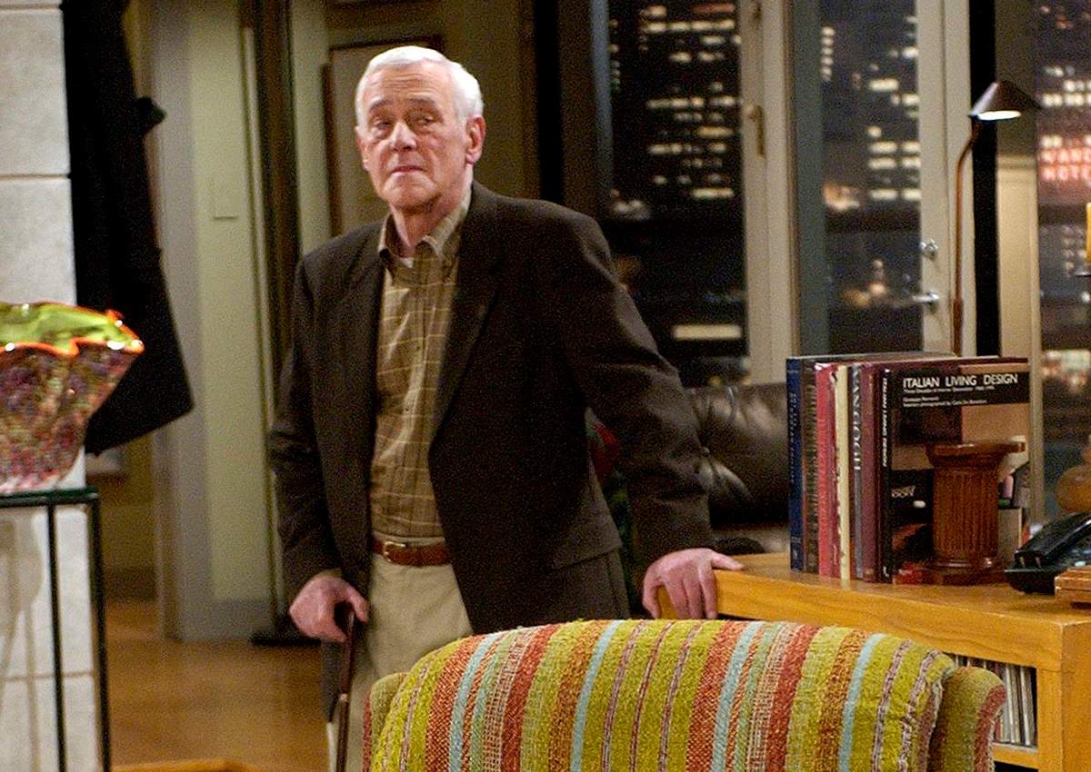 In this March 23, 2004 file photo, John Mahoney, who stars as Martin Crane, appears on the set during the filming of the final episode of "Frasier" in Los Angeles. 