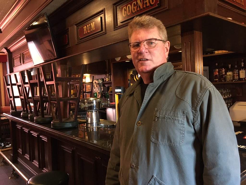 Mike McCoubrey, the owner of the Waltzing Weasel in London.