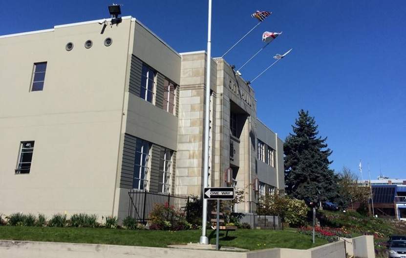 Nanaimo city hall is pictured here.