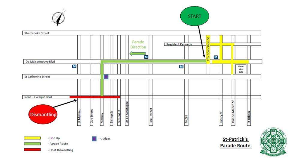 New St. Patrick’s Day Parade route.