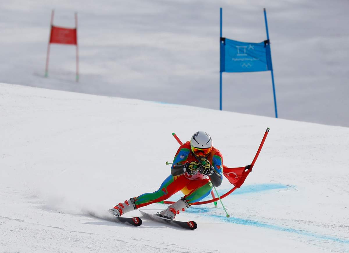 Yongpyong Alpine Centre – Pyeongchang, South Korea – February 18, 2018 – Shannon-Ogbnai Abeda of Eritrea competes.