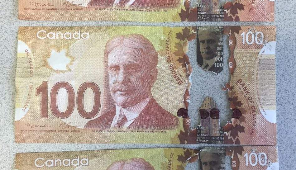 RCMP in New Brunswick are warning merchants to keep their eyes peeled for these counterfeit $100 bills.