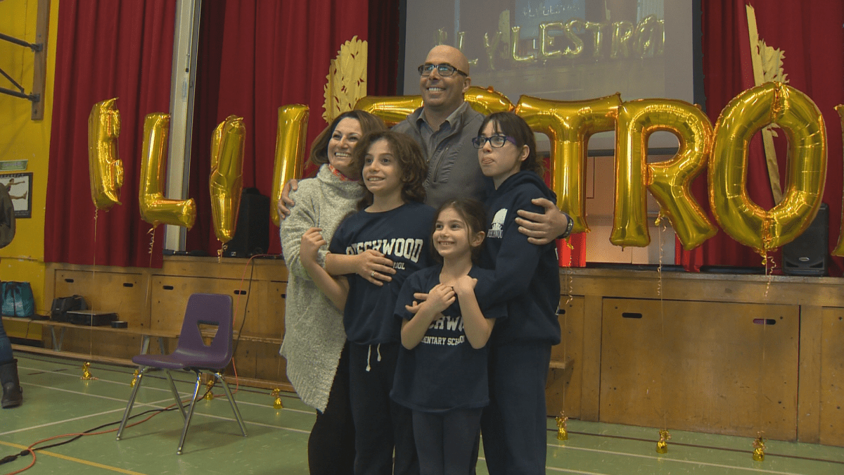 Beechwood Elementary student Tyler Goldsmith shaved his head for cancer and raised thousands of dollars in honour of his father, who was diagnosed with Stage 4 colon cancer. Fri., Feb. 16, 2018.