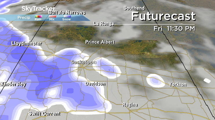 Snow is expected to begin Friday night into early Saturday morning across central Saskatchewan.