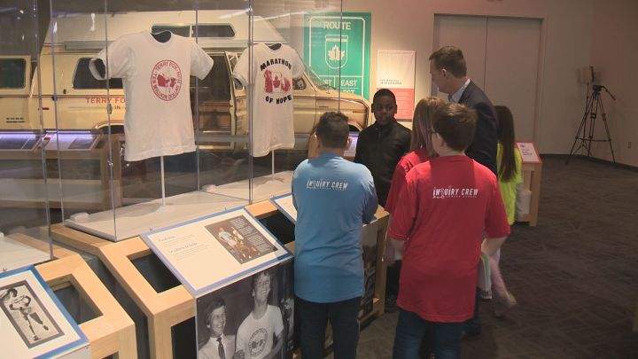 The “Terry Fox – Running to the Heart of Canada” exhibit runs at Edmonton’s Telus World of Science from Feb. 16 to Sept. 16.