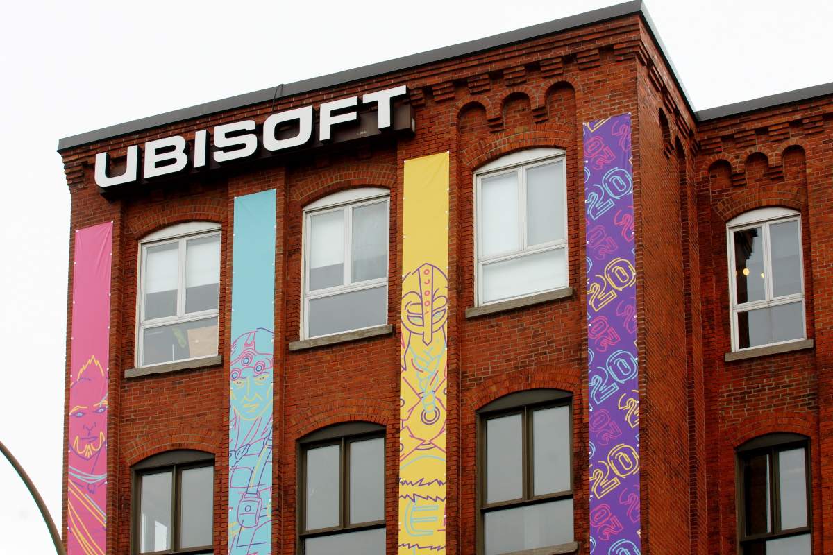 Ubisoft sign outside of their headquarters in Montreal, Quebec on Thursday, October 5, 2017. 