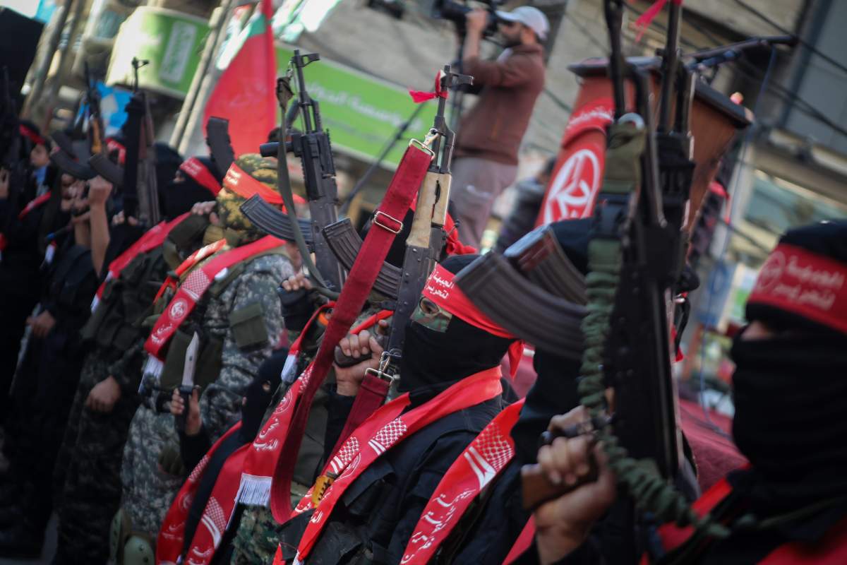 GAZA, Gaza City: Palestinian Popular Front for the Liberation of Palestine supporters rally in Gaza City to protest against US President Donald Trump’s decision to recognize Jerusalem as Israel’s capital on December 9, 2017.