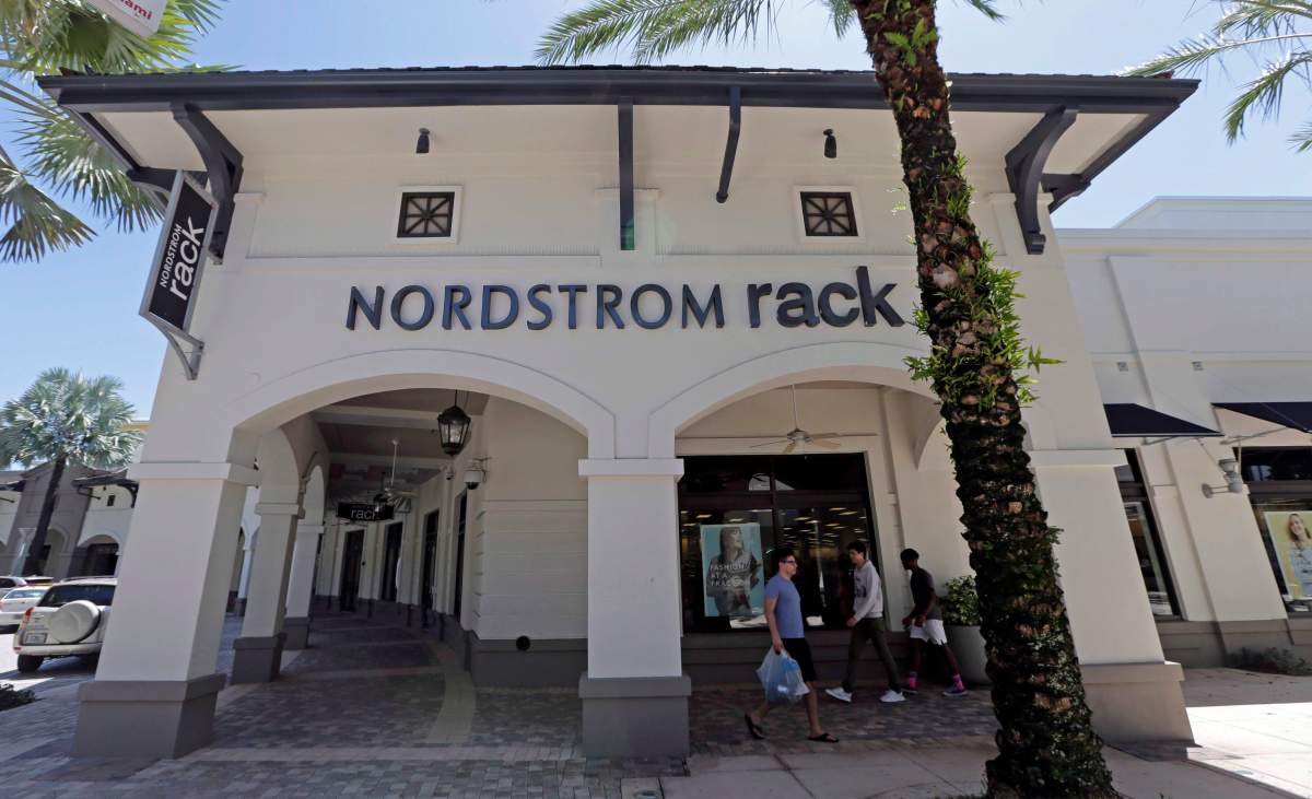 A Nordstrom Rack store in Miami is shown in a 2017 file photo. Nordstrom is opening the first Canadian location of its discount Rack chain on Thursday. 
