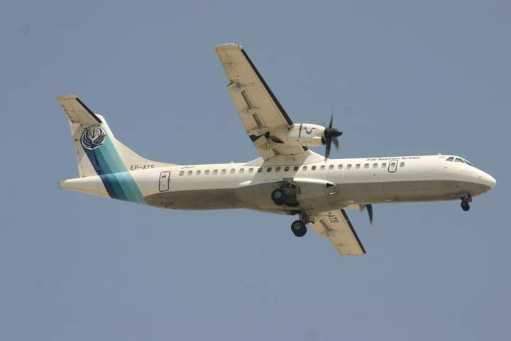A twin-engined turboprop ATR-72 Aseman Airlines plane, that crashed in central Iran is seen in Dubai, United Arab Emirates, in this undated picture obtained from social media and released February 19, 2018.