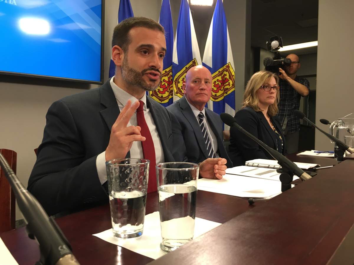 Nova Scotia Education Minister Zach Churchill speaks to the media about the Education Reform Act on Thursday.