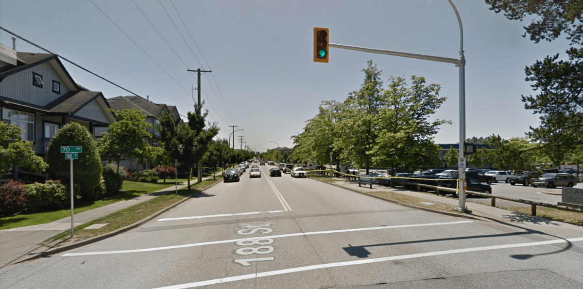The intersection of 188th Street and 70th Avenue, in Surreys' Clayton Heights area.