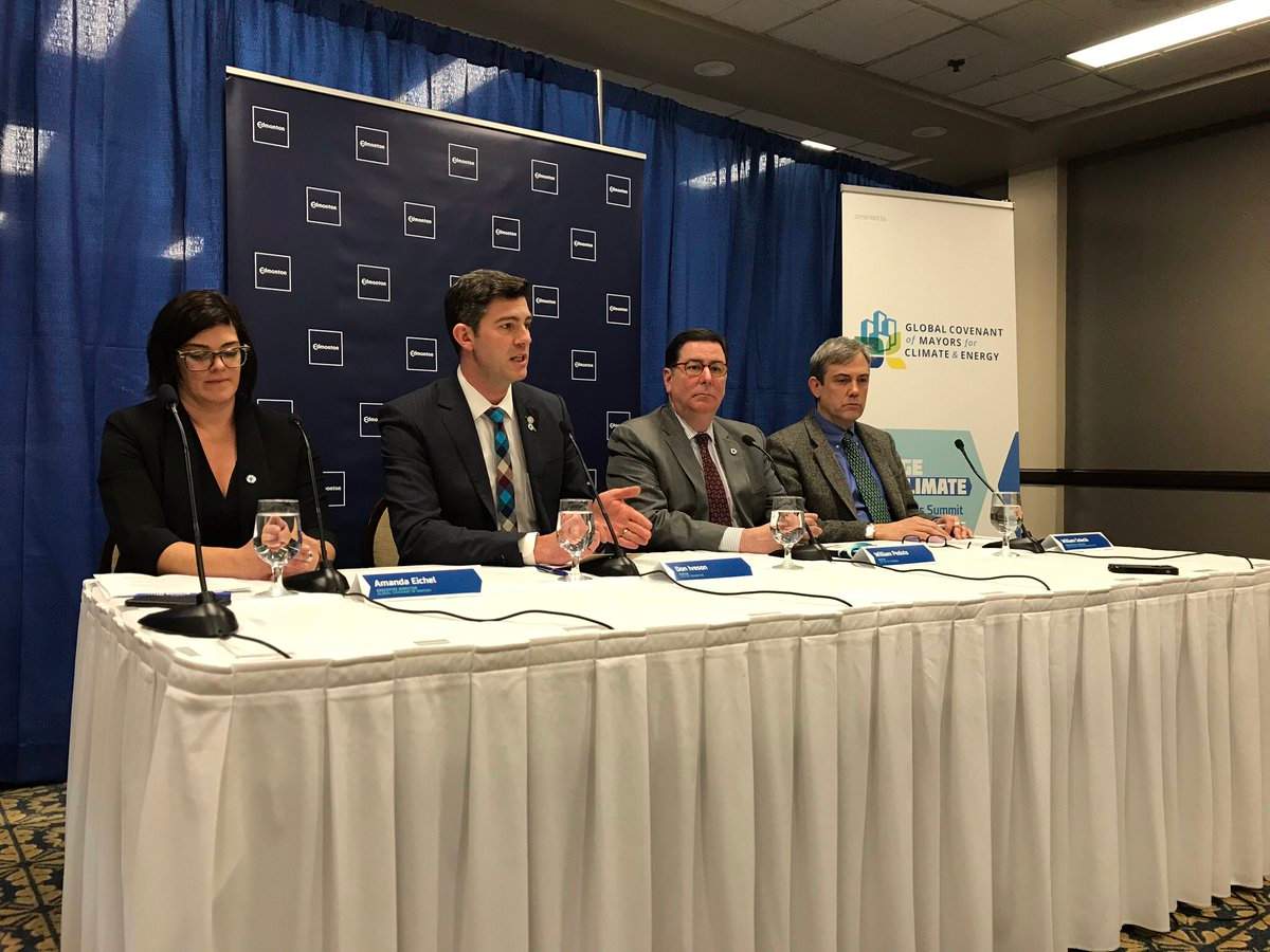 Mayors and experts from around the world gather in Edmonton for a summit on climate change, Sunday, March 4, 2018. 