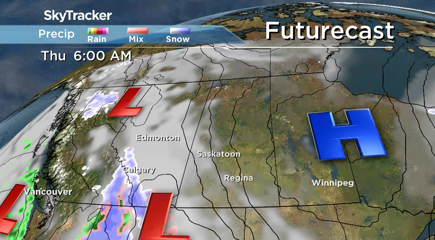 Clouds will roll back in on Thursday as the next system pushes west.