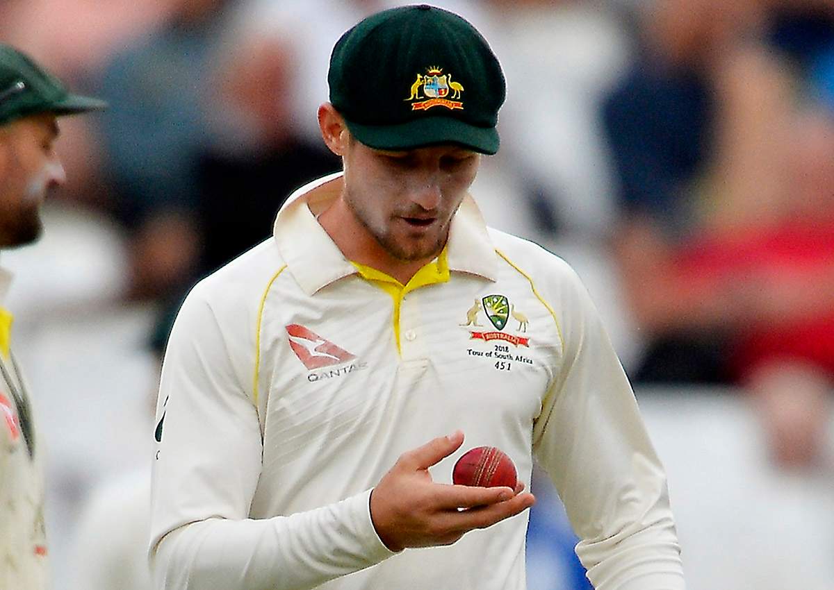 Cameron Bancroft of Australia looks down at the ball during day 3 of the 3rd Sunfoil Test match between South Africa and Australia at PPC Newlands on March 24, 2018 in Cape Town, South Africa.