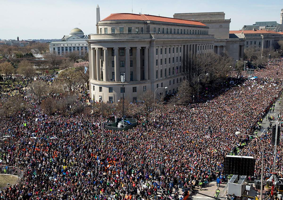 Thousands of people attend the March For Our Lives on Pennsylvania Avenue in Washington, D.C.