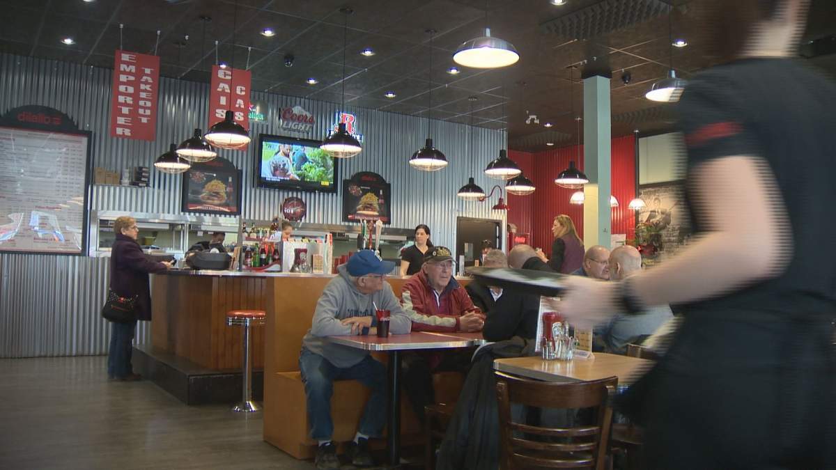 The "original" Ville-Emard location serves a busy lunchtime crowd. 