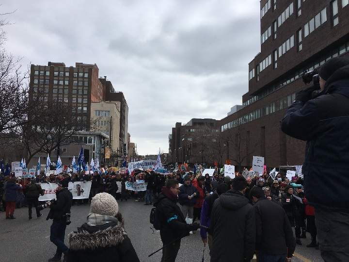 A protest led by a group of activist doctors is calling on the government to cancel a $2-billion deal with specialist doctors. Saturday, March 24, 2018.