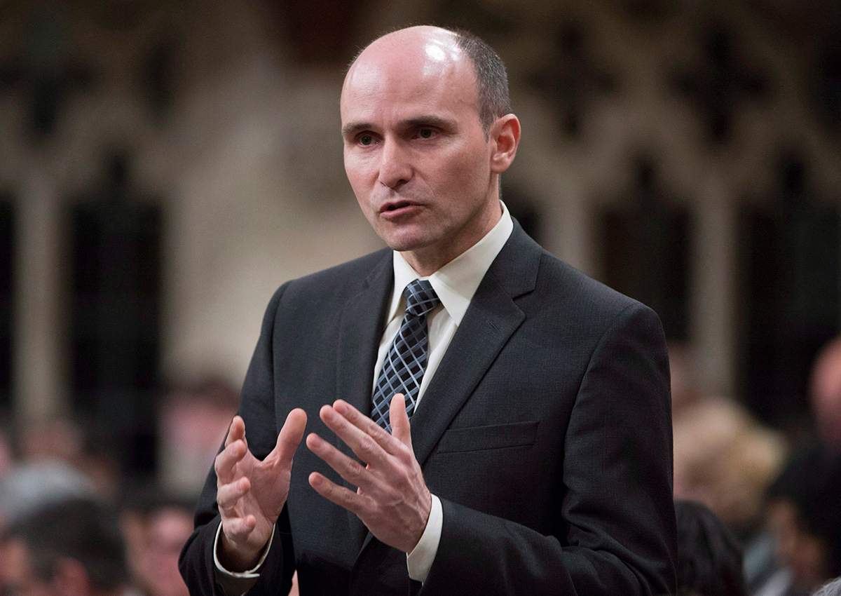 Families, Children and Social Development Minister Jean-Yves Duclos rises in the House of Commons in Ottawa on Friday, May 6, 2016.