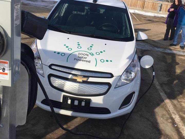 Saskatoon’s first electric and solar CarShare car.