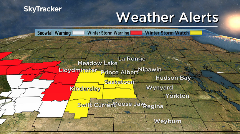 Environment Canada has issued a winter storm watch for Saskatoon and parts of central Saskatchewan on Thursday, March 1, 2018.