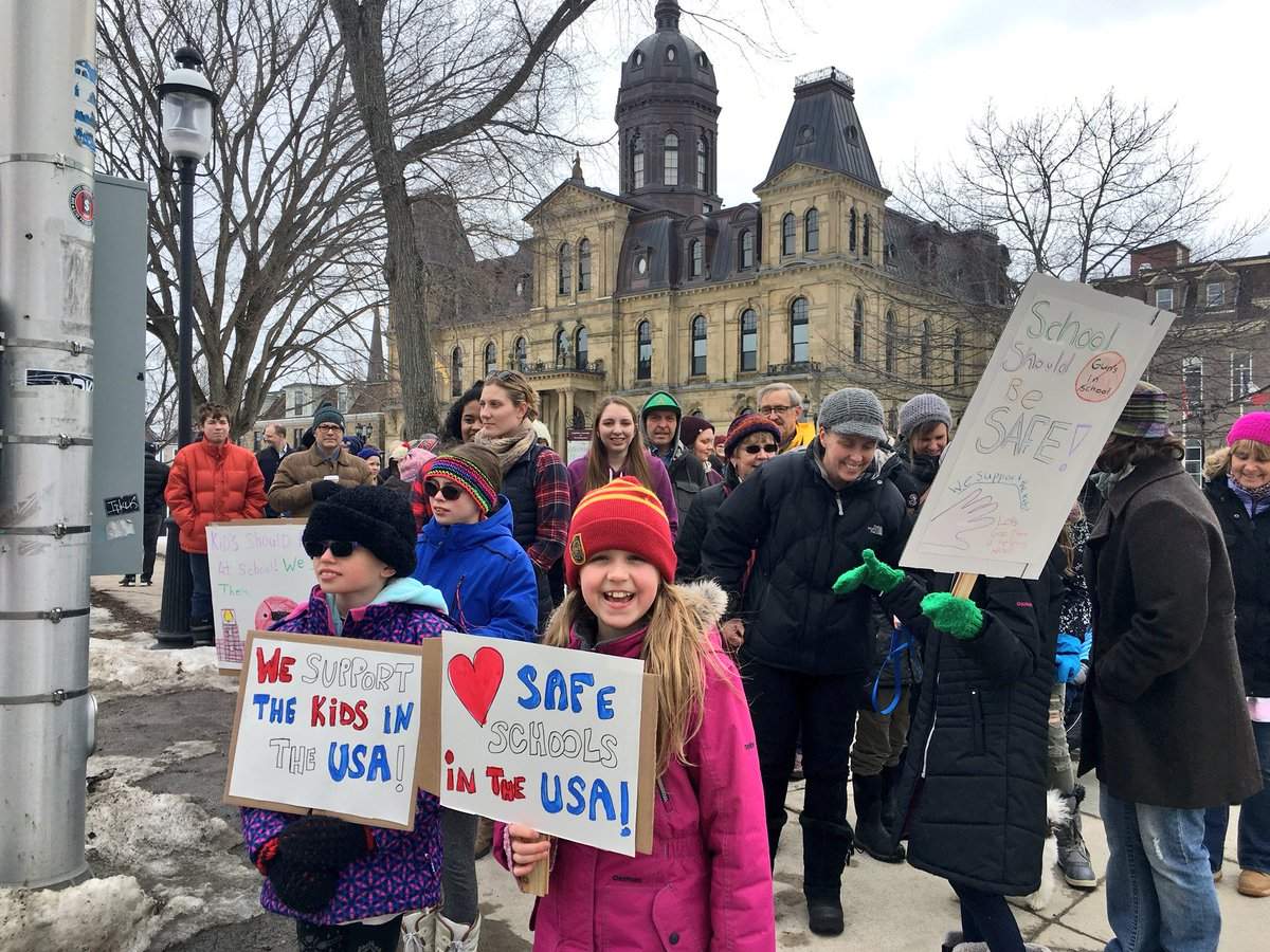 Dozens came out to the New Brunswick legislature on Saturday to show solidarity with youth across North American taking part in ‘March for Our Lives’ rally in Washington.