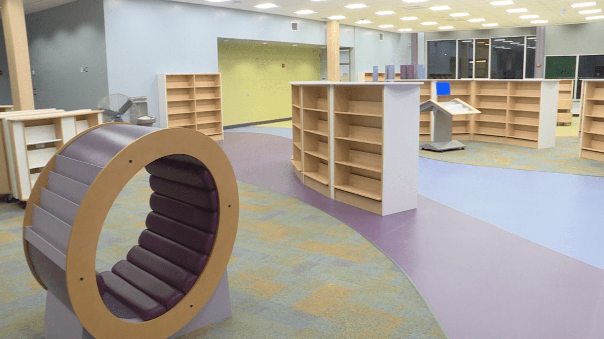 The currently-unfinished Kingston Frontenac Public Library branch at the Rideau Heights Community Centre.
