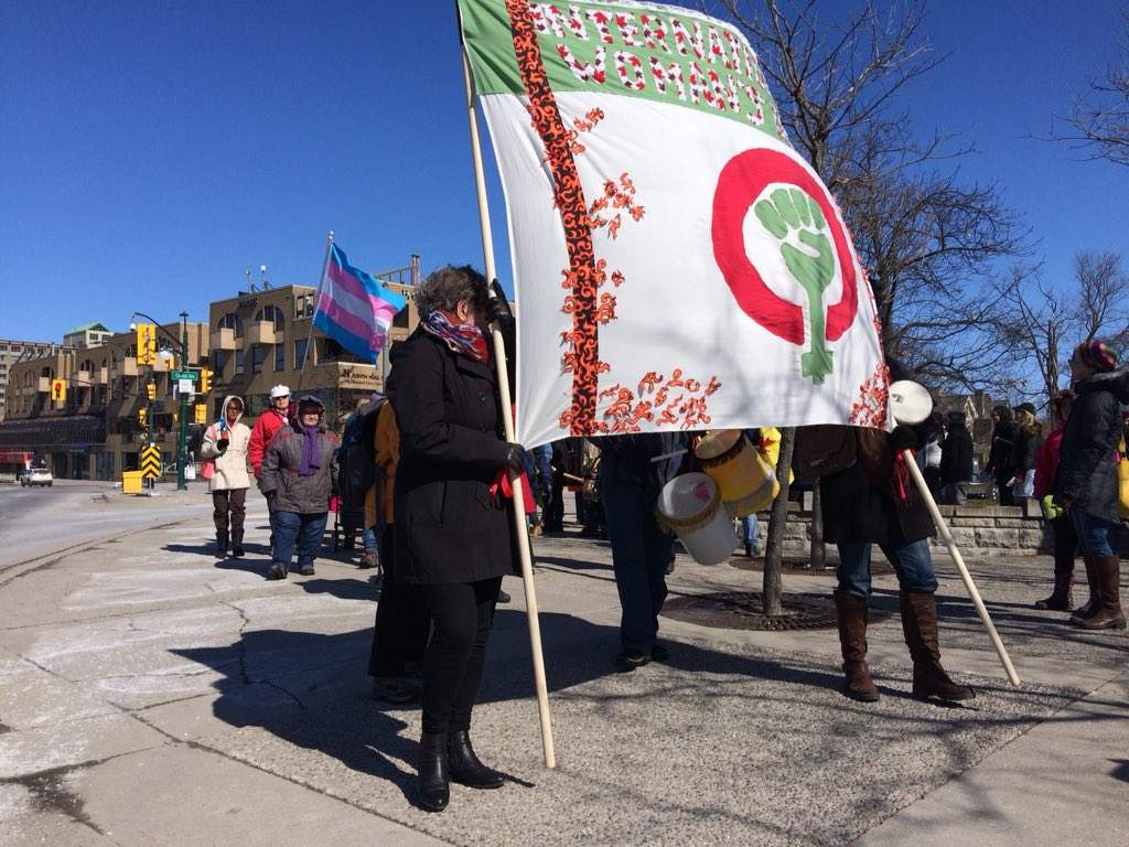 International Women's Day March gets underway at Victoria Park. March 3, 2018.