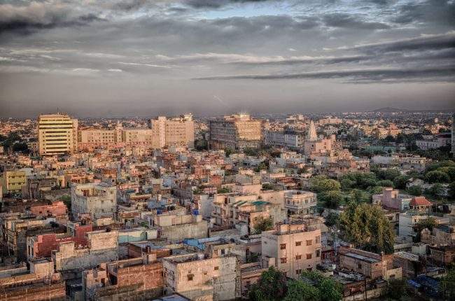 Undated photo showing the skyline of Indore, India.