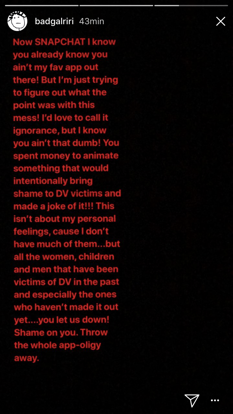 Snapchat apologizes for Rihanna and Chris Brown ad making light of domestic abuse - image