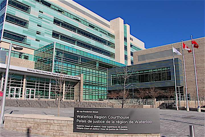 The Waterloo Region Courthouse in downtown Kitchener.
