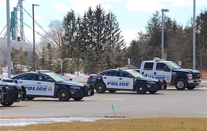 Police are investigating after a vehicle was located on fire in Innisfil.