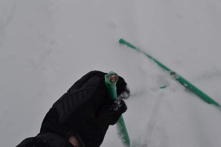An RCMP photo shows cut copper wire at a Red Deer County oil site. 