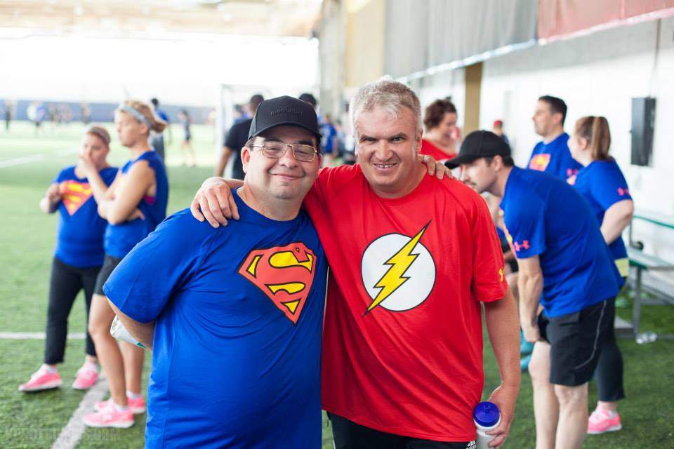 Kevin Timblerlake (left) seen with his teammate and fellow Special Olympics athlete Arthur Rea. Timberlake says it is time to stop using the R-word for good. 