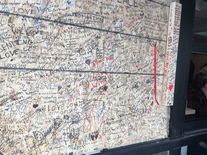 The windows have been boarded up but the messages of support keep coming for the Donut Monster in Hamilton, after  a group of approx. 30 people vandalized several storefronts on Locke Street last Saturday.