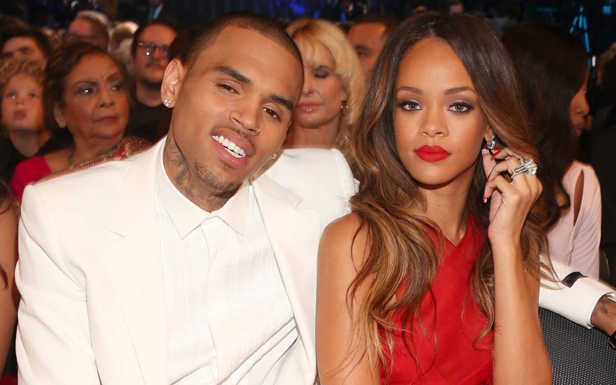 Singers Chris Brown (L) and Rihanna attend the 55th Annual GRAMMY Awards at STAPLES Center on Feb. 10, 2013 in Los Angeles, California.