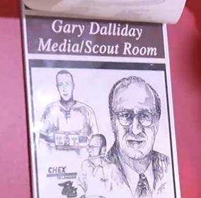 The plaque for the room.