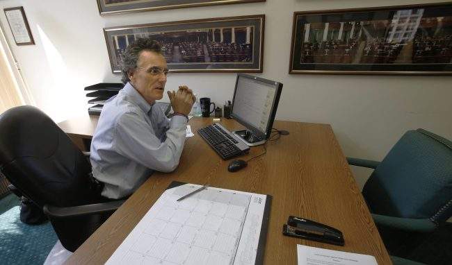 Thomas Dart, sheriff of Cook County, Ill., talks about Backpage.com, an online classified ad site, in an office at his Chicago headquarters on Thursday, July 23, 2015. 



