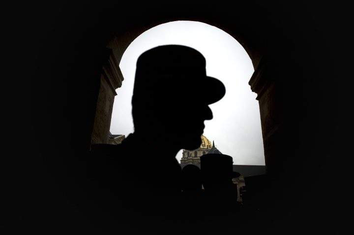 A file photo of a police officer in France. 
