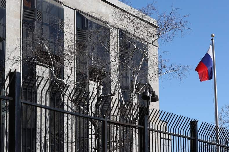 The Russian embassy in Ottawa, Ontario on Monday, March 26, 2018. 