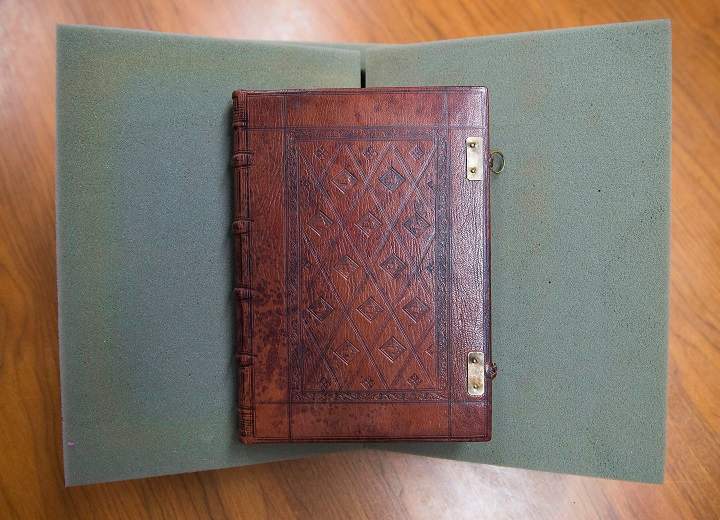 William Caxton’s 1481 printing of Cicero is shown at the University of Toronto’s Thomas Fisher Rare Book Library in Toronto on April 20.