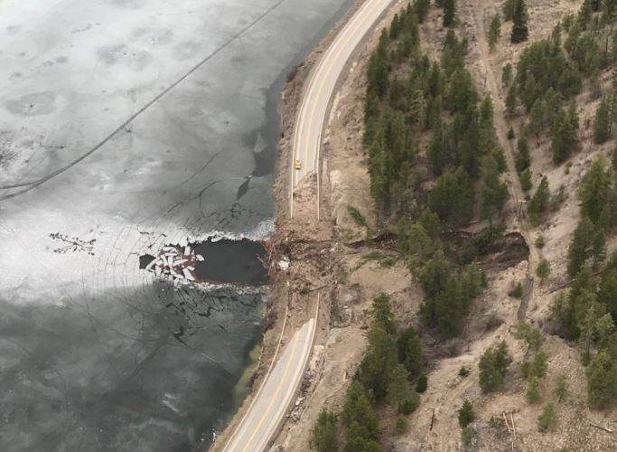 A landslide Friday morning has closed Highway 3A between Keremeos and Kaleden. 