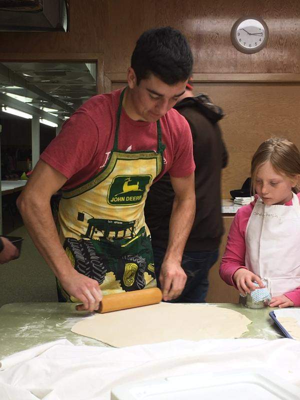 Adam Herold prepares the dough during Perogy Days at his grandmothers.