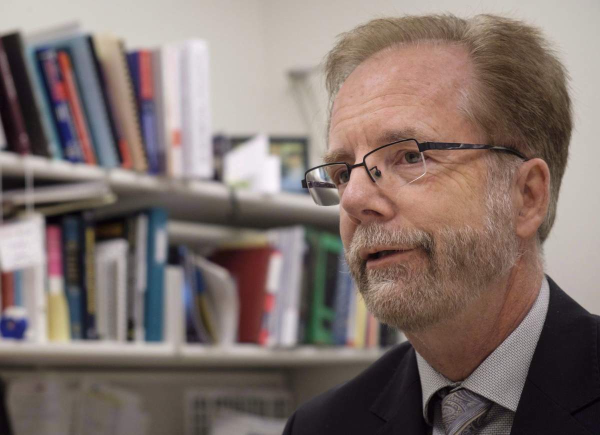 University of Calgary researcher Dr. Jeff Dunn is interviewed about new technology developed by the university to detect and monitor concussions, in Calgary, Alta., Wednesday, March 14, 2018.