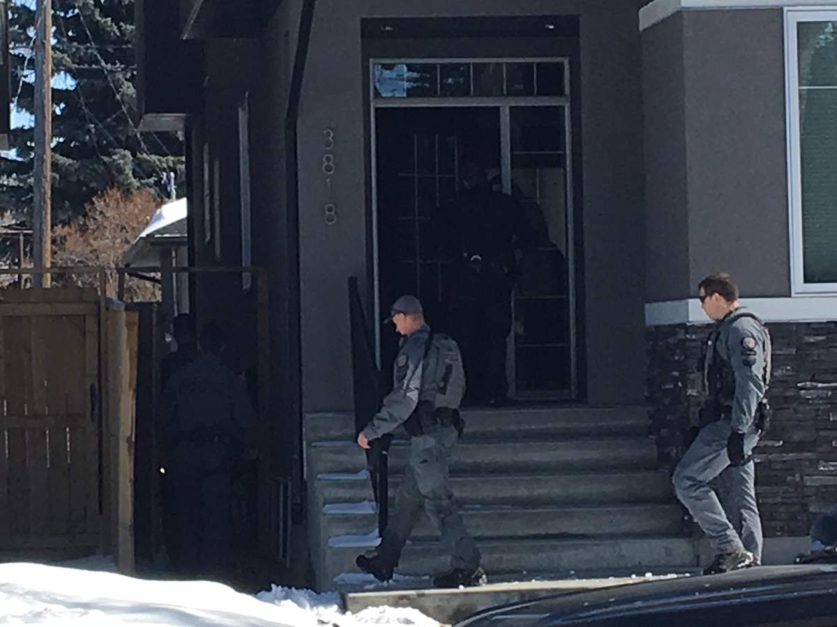 Calgary police are investigating after a truck slammed into a Calgary home on April 9, 2018.