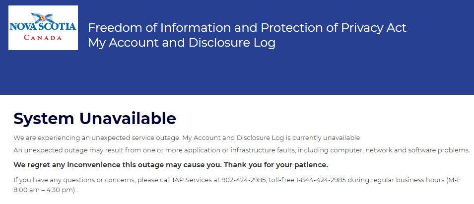 Nova Scotia won’t say why freedom of information website taken offline - image