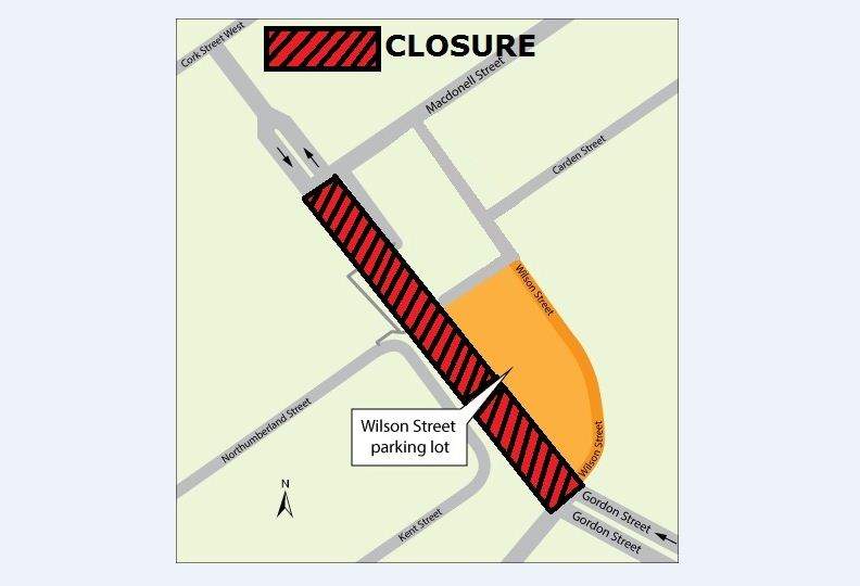 Norfolk Street in Guelph will be closed for two days in April while crews remove the footbridge overhead.
