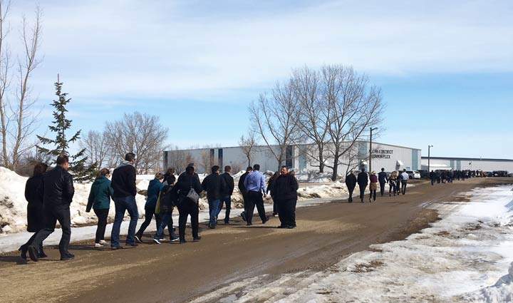 Hundreds of people gather to celebrate the life of Humboldt Broncos bus crash victim Logan Schatz in Allan, Sask.
