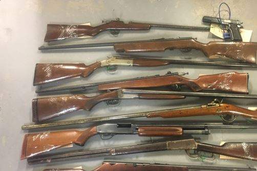 5 rifles, 5 shotguns and a handgun turned into City Of Kawartha Lakes Police.