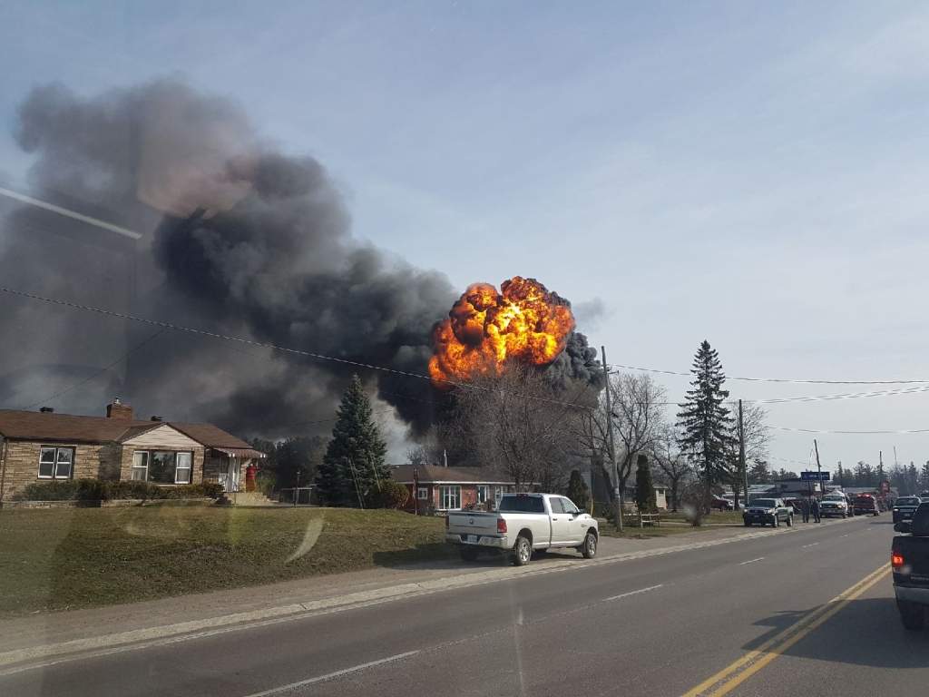A fireball from Bonter Marine on Highway 7 in Marmora. (Corey Beach photo)