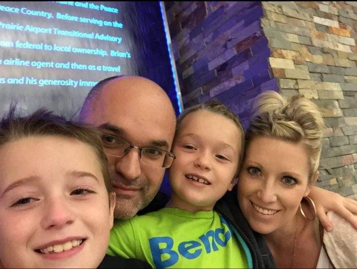 Head coach Darcy Haugan, who died in the Humboldt Broncos bus crash, is pictured with his family.